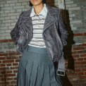 MOS MOSH - MMRossett LS Stripe Polo Tee - Brunnera Blue