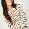 MOS MOSH - MMRossett LS Stripe Polo Tee - Brunnera Blue