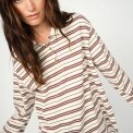 MOS MOSH - MMRossett LS Stripe Polo Tee - Brunnera Blue