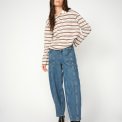 MOS MOSH - MMRossett LS Stripe Polo Tee - Brunnera Blue