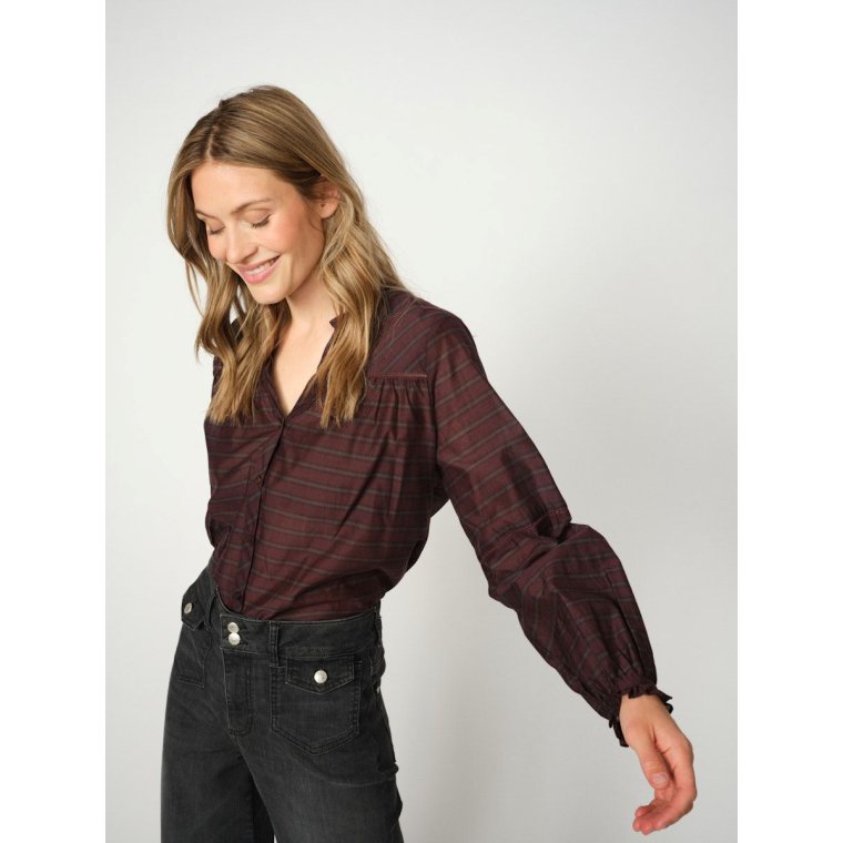 MOS MOSH - MMBenedetta Silky Shirt - Fudge