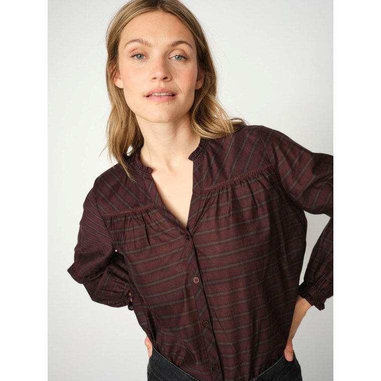 MOS MOSH - MMBenedetta Silky Shirt - Fudge