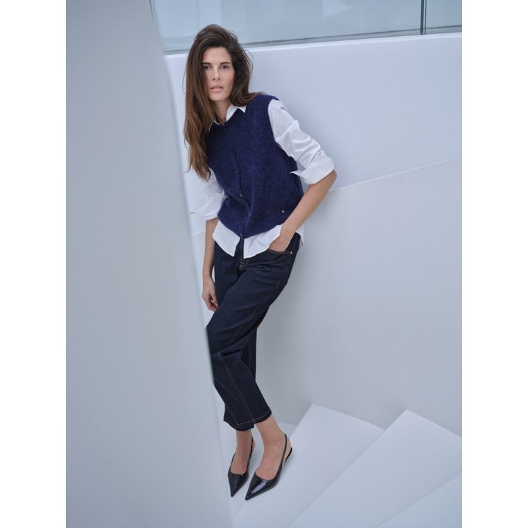 MOS MOSH - MMAlmine Thora Knit Vest - Maritime Blue