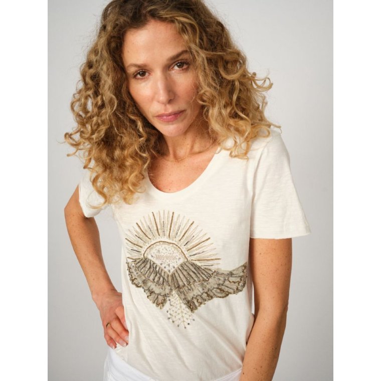 MOS MOSH - MMNadine O-SS Deco Tee - Ecru