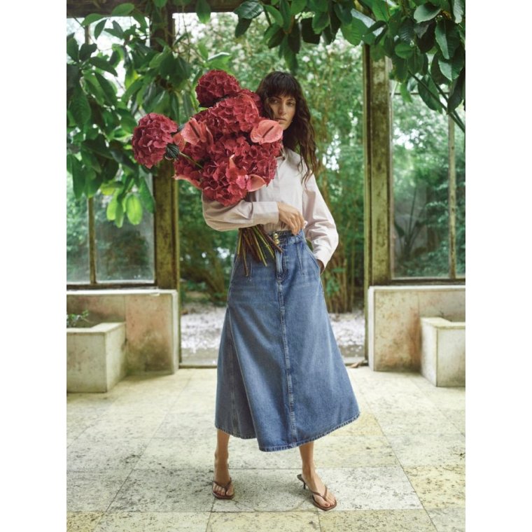 MOS MOSH - MMLeala Denim Skirt - Mid Blue