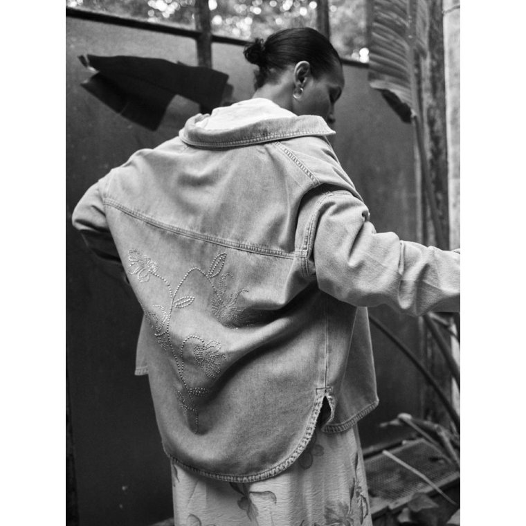 Mos Mosh - MMEmm Flower Shirt - Light Blue