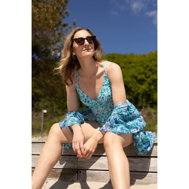 All By Voss - Lucia Kimono - Botanical pansy
