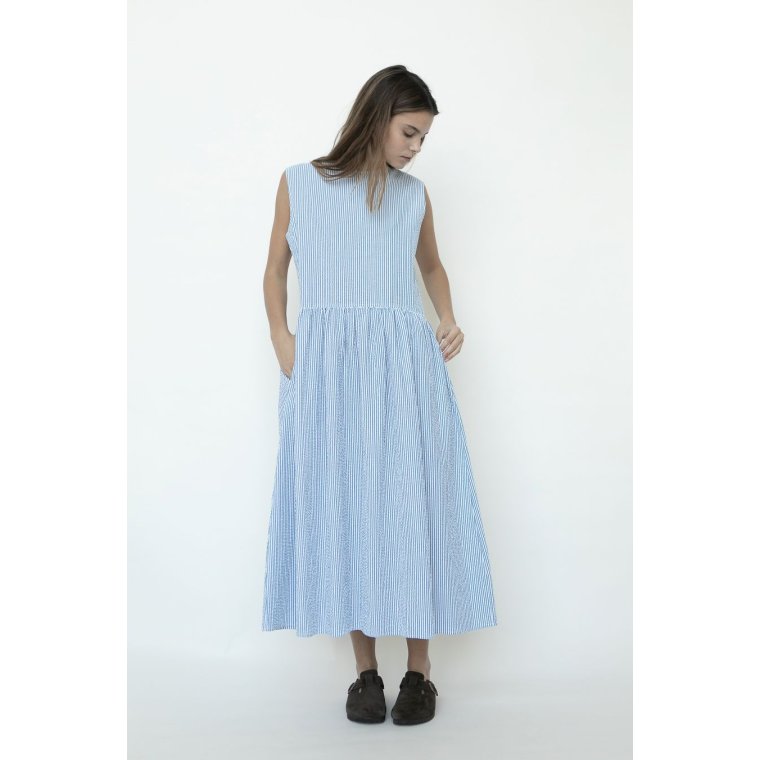 Studio Feder - NOELLE DRESS - SEERSUCKER - FJORD