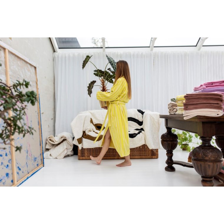 BONGUSTA - NARAM BATHROBE - Pristine & Neon yellow