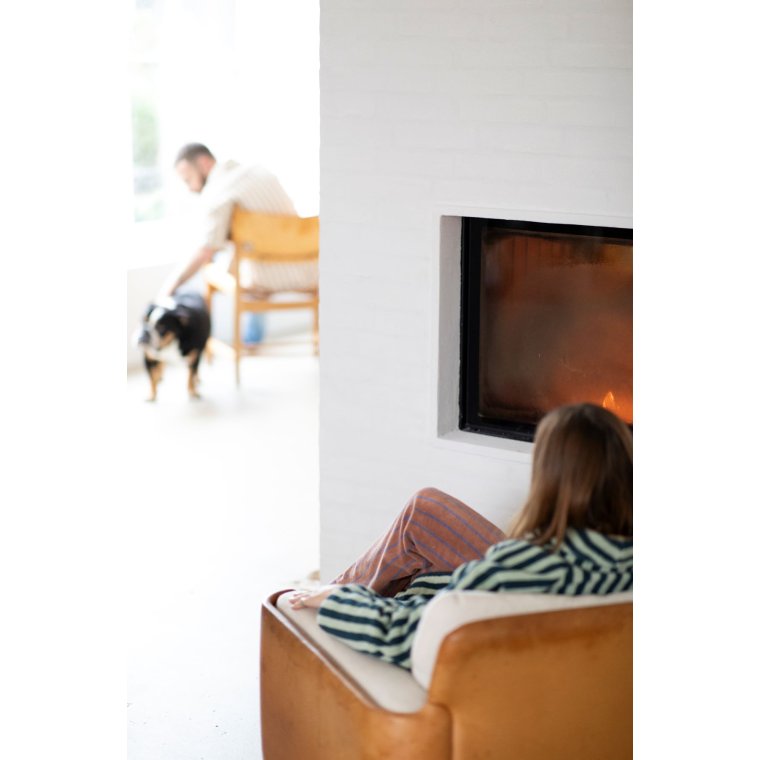 BONGUSTA - NARAM BATHROBE - sea foam & deep teal