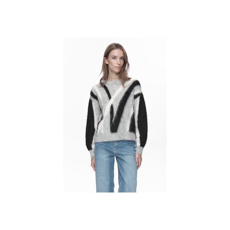 NMPH - NUSURI BRUSHED PATTERN PULLOVER - Light grey mel