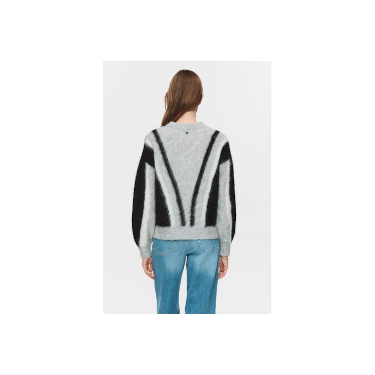 NMPH - NUSURI BRUSHED PATTERN PULLOVER - Light grey mel