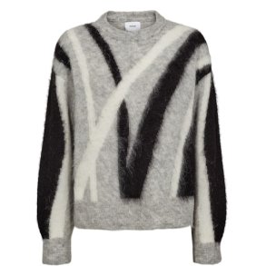 NMPH - NUSURI BRUSHED PATTERN PULLOVER - Light grey mel