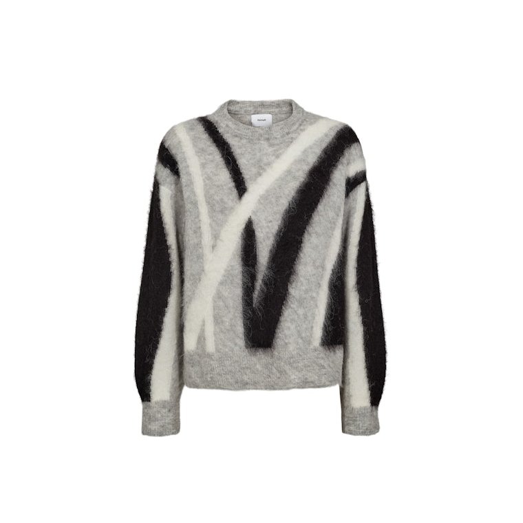 NMPH - NUSURI BRUSHED PATTERN PULLOVER - Light grey mel