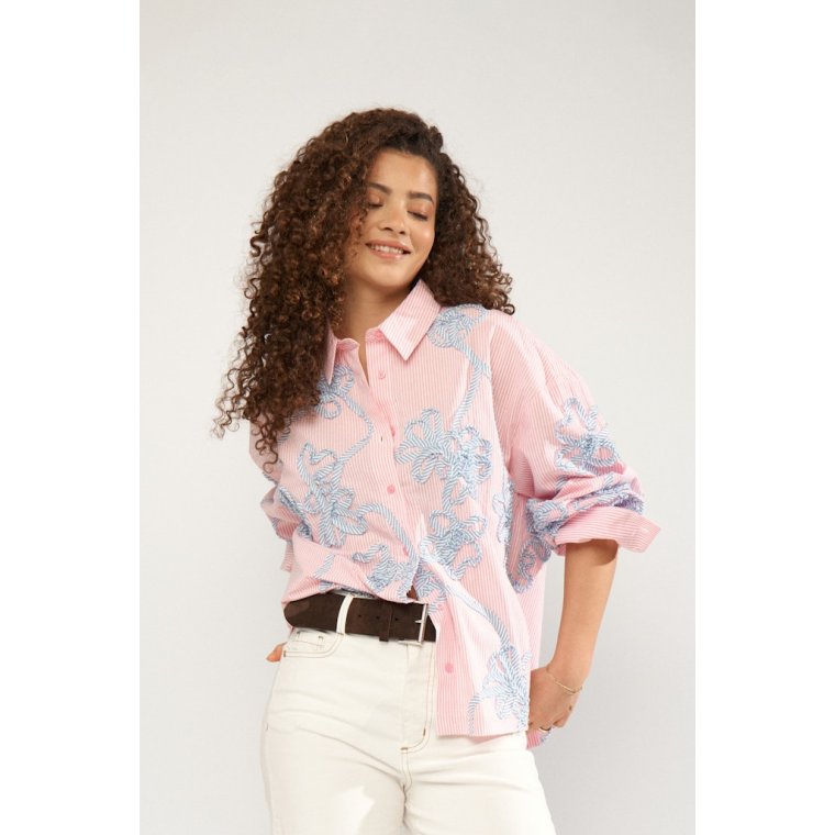 N�MPH - NUEMELIA OVERSIZE SHIRT - Prism Pink