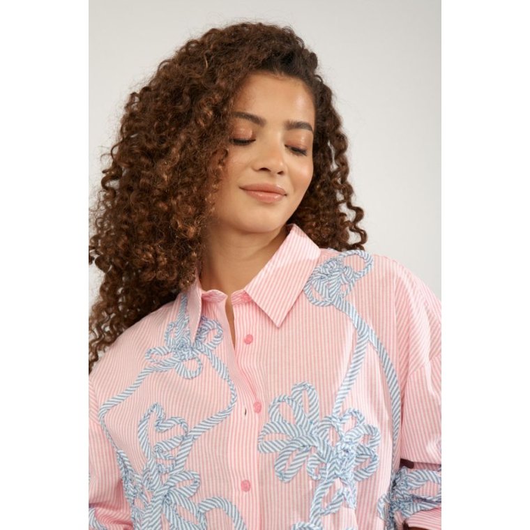 N�MPH - NUEMELIA OVERSIZE SHIRT - Prism Pink