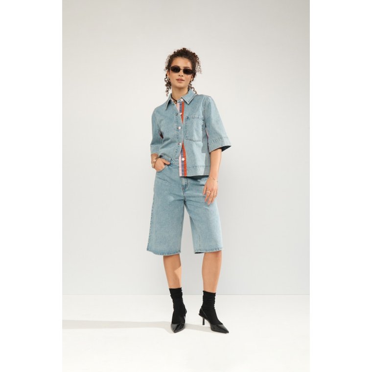 N�MPH - NUMALAGA SHIRT - Light Blue Denim