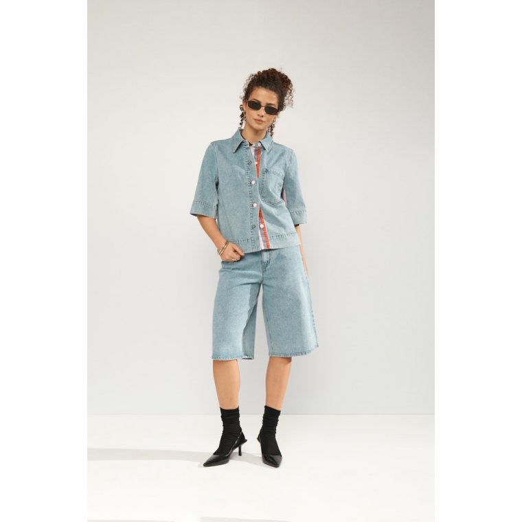 N�MPH - NUMALAGA SHORTS - Light Blue Denim