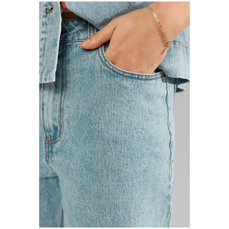 N�MPH - NUMALAGA SHORTS - Light Blue Denim