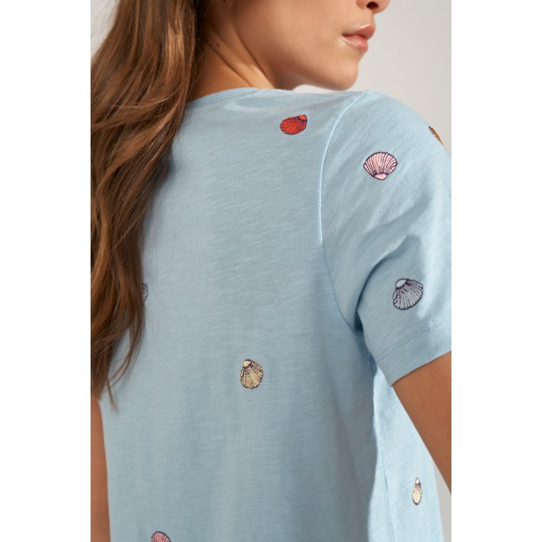 N�MPH - NUSHELLPA T-SHIRT - GOTS - Placid Blue