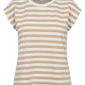 N�MPH - NULIZY CROPPED STRIPE TOP - Cloud Dancer