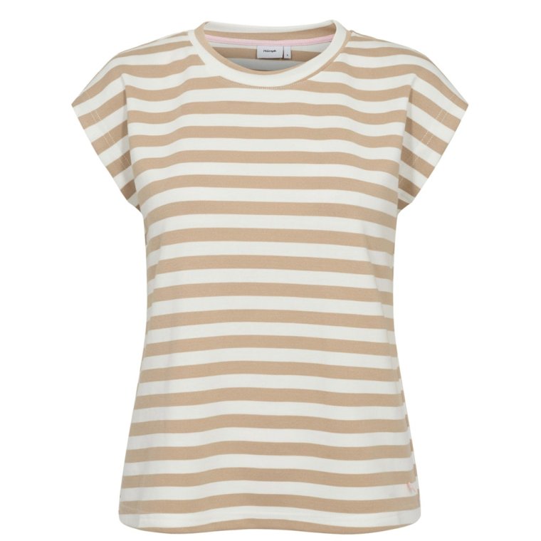 N�MPH - NULIZY CROPPED STRIPE TOP - Cloud Dancer