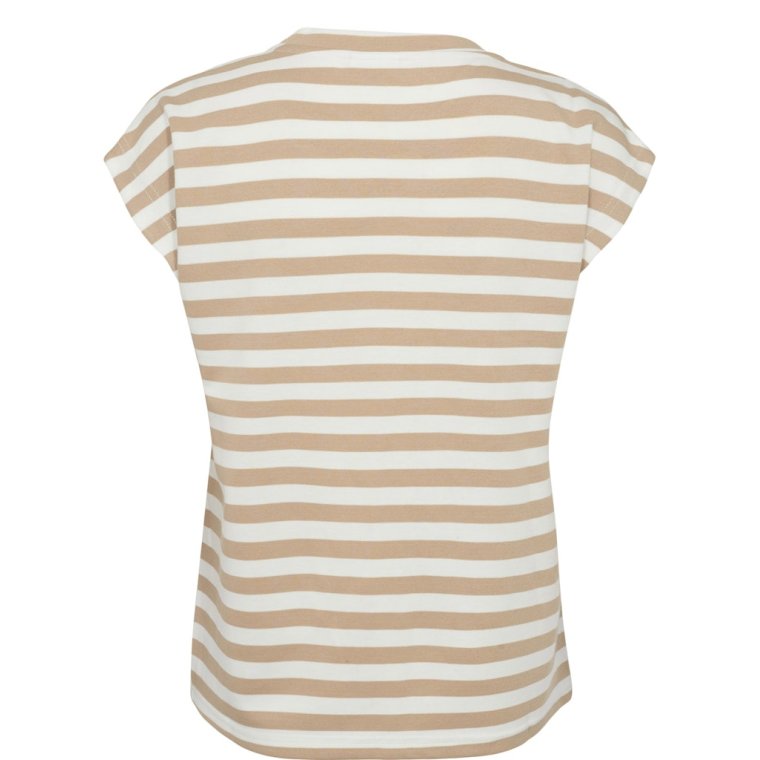 N�MPH - NULIZY CROPPED STRIPE TOP - Cloud Dancer