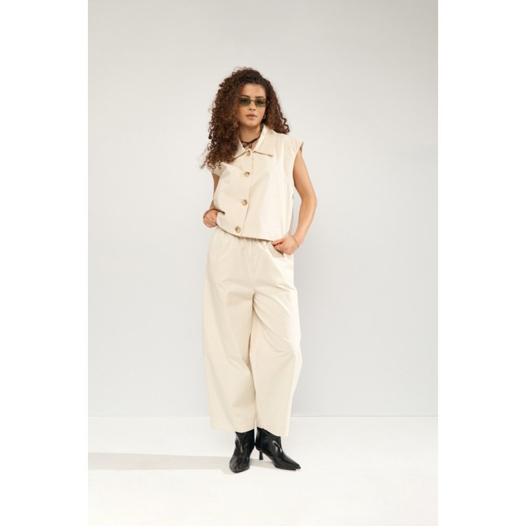 N�MPH - NUSUNNA CROPPED PANTS - Whitecap Gray