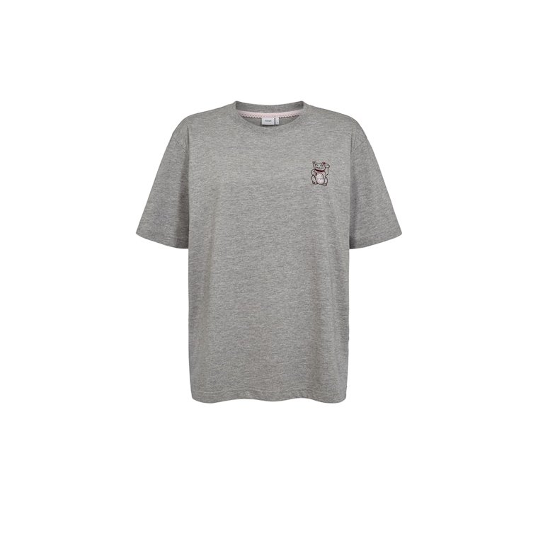 N�mph - NUPREMA OVERSIZE TEE - Medium Grey mel