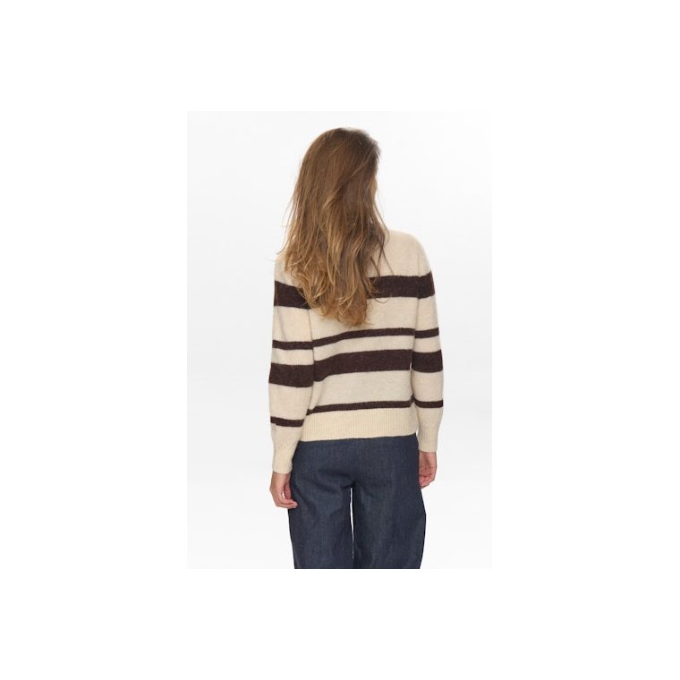 N�MPH - NURIETTE WIDE STRIPE PULLOVER - Black Coffee