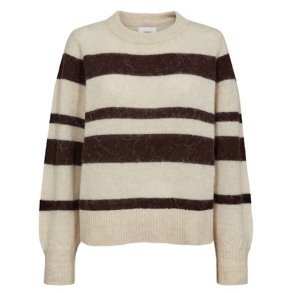 NMPH - NURIETTE WIDE STRIPE PULLOVER - Black Coffee