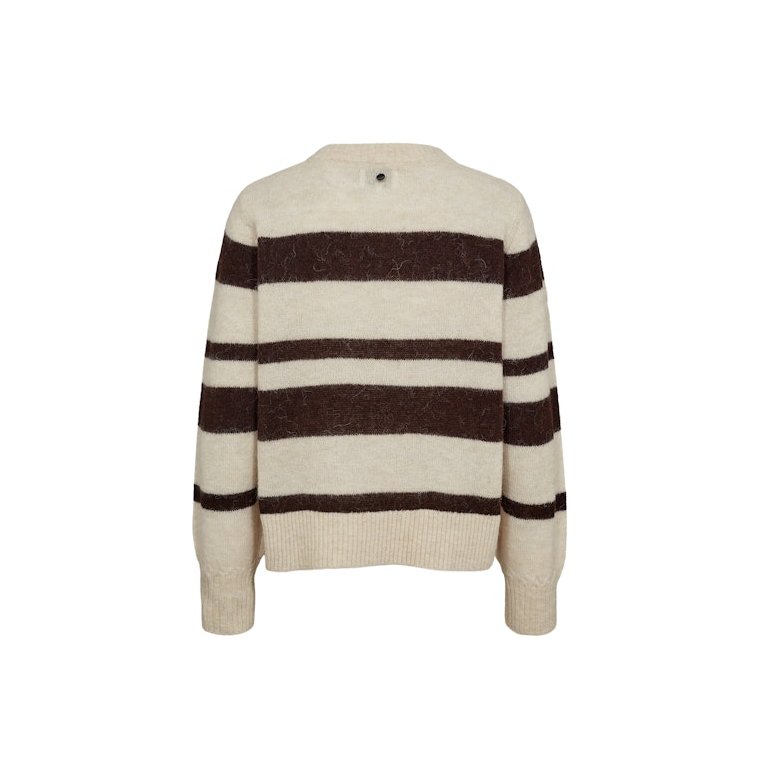 N�MPH - NURIETTE WIDE STRIPE PULLOVER - Black Coffee