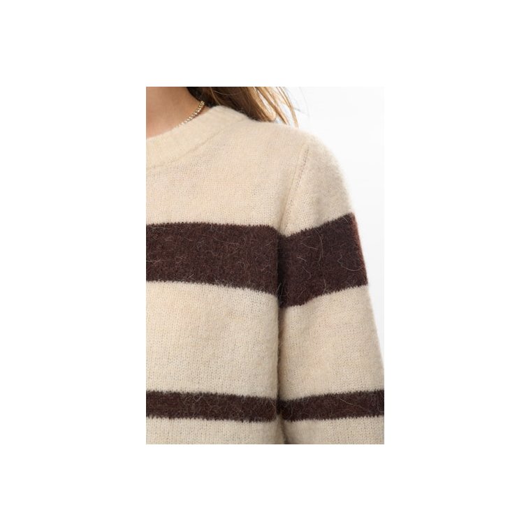 N�MPH - NURIETTE WIDE STRIPE PULLOVER - Black Coffee