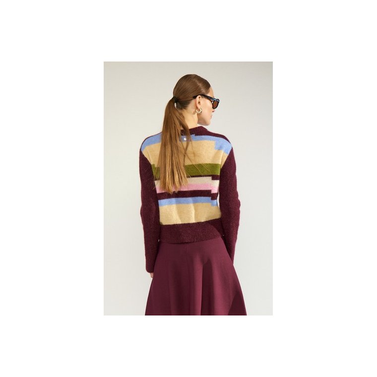 N�MPH - NURIETTE PIXEL STRIPE PULLOVER - Fig