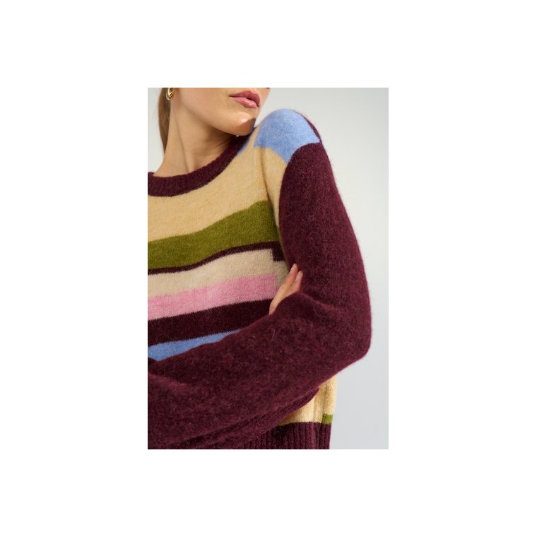 N�MPH - NURIETTE PIXEL STRIPE PULLOVER - Fig