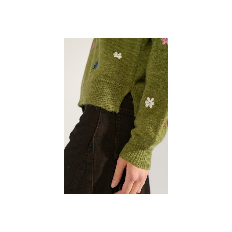 N�MPH - NUFLORIE PULLOVER - Calla Green
