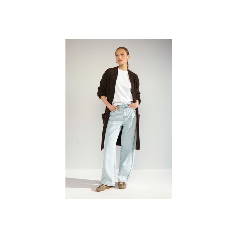 N�MPH - NUZINDI LONG CARDIGAN - Black Coffee