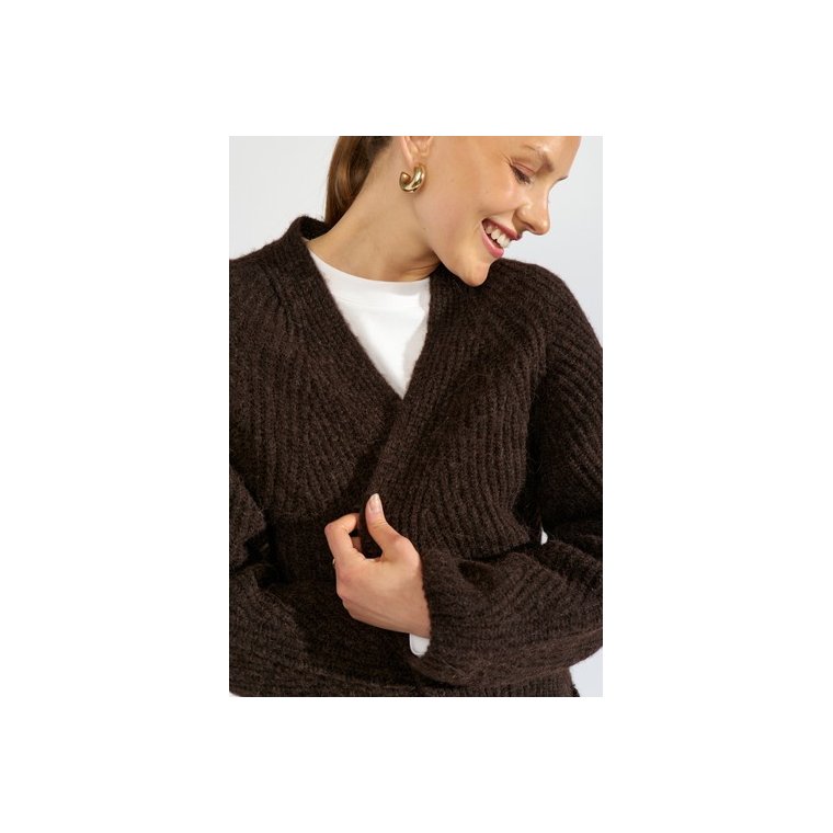 N�MPH - NUZINDI LONG CARDIGAN - Black Coffee