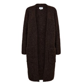 N�MPH - NUZINDI LONG CARDIGAN - Black Coffee