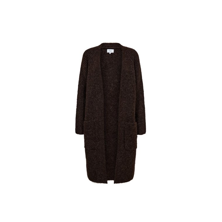 N�MPH - NUZINDI LONG CARDIGAN - Black Coffee