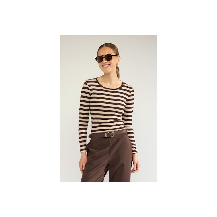 N�MPH - NUMIXIE LS T-SHIRT - GOTS - Black Coffee
