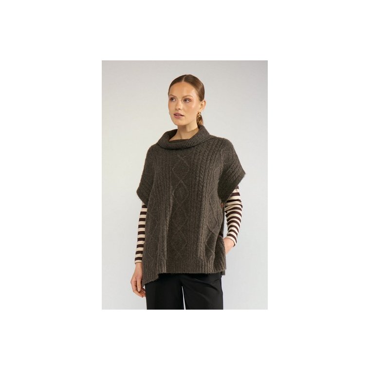 N�MPH - NUJOLINE PONCHO - Black Coffee