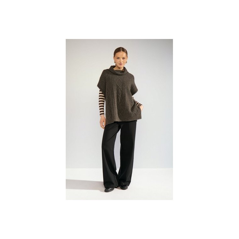 N�MPH - NUJOLINE PONCHO - Black Coffee