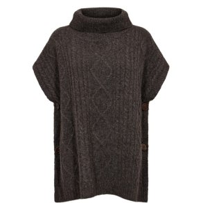 N�MPH - NUJOLINE PONCHO - Black Coffee