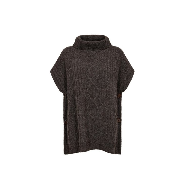 N�MPH - NUJOLINE PONCHO - Black Coffee