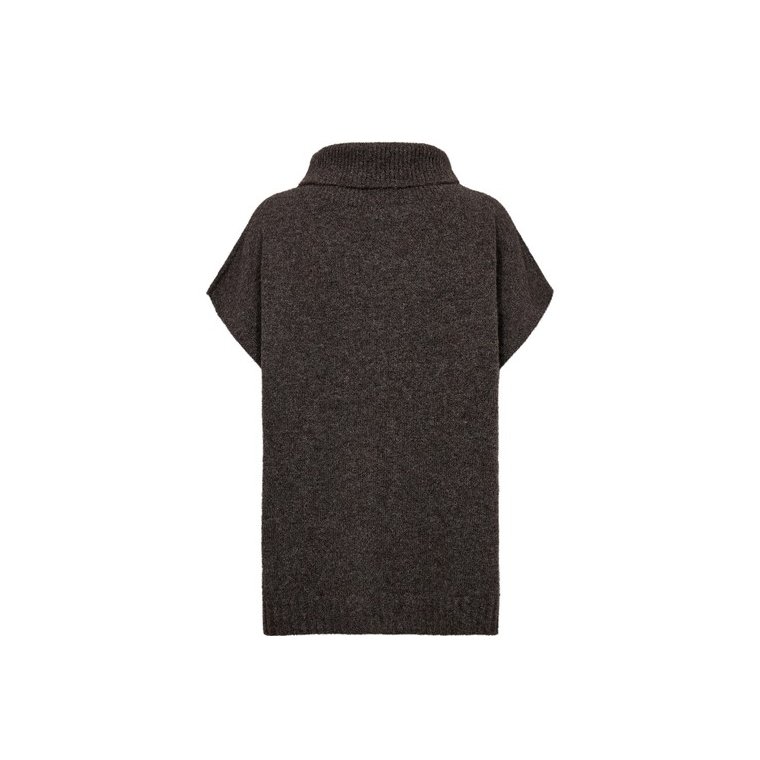 N�MPH - NUJOLINE PONCHO - Black Coffee
