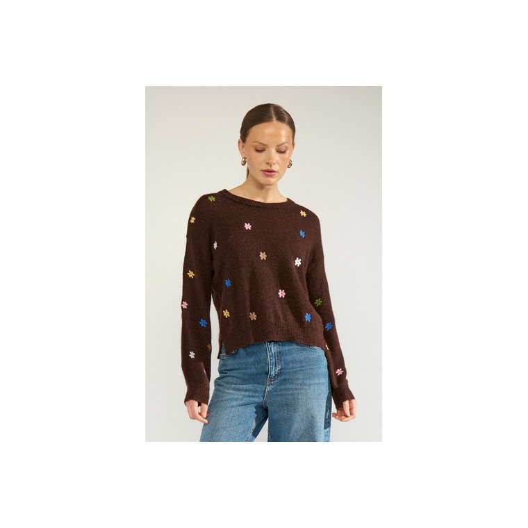 N�MPH - NUFLORIE PULLOVER - Black Coffee