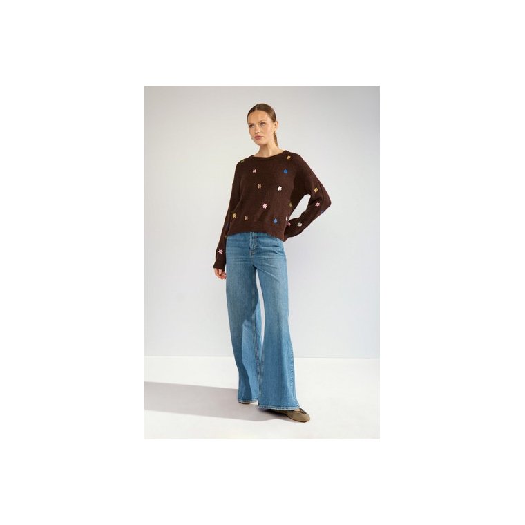 N�MPH - NUFLORIE PULLOVER - Black Coffee