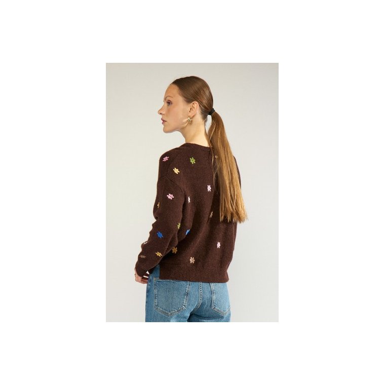 N�MPH - NUFLORIE PULLOVER - Black Coffee