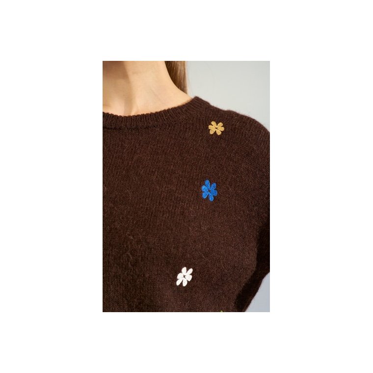 N�MPH - NUFLORIE PULLOVER - Black Coffee